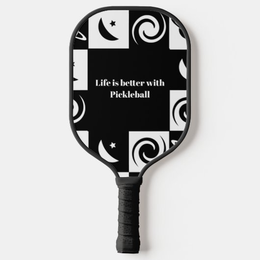 Das Leben im Schwarzen und Weißen Planeten ist bes Pickleball Schläger (Rückseite)