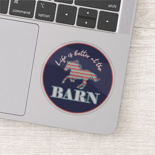 Das Leben im Stall ist besser - Zickzack Pferd im Aufkleber (Detail)