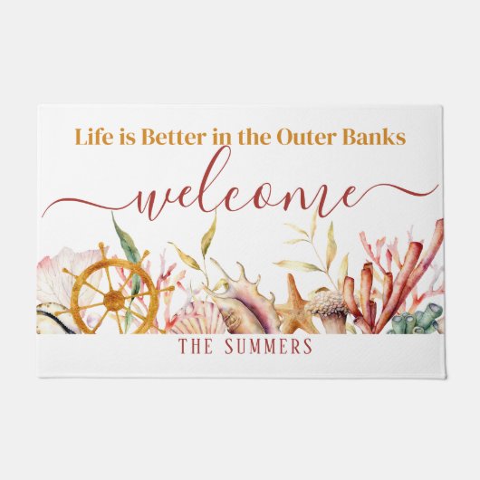 Das Leben in den Außenbanken ist besser, WILLKOMME Fußmatte (Vorderseite)
