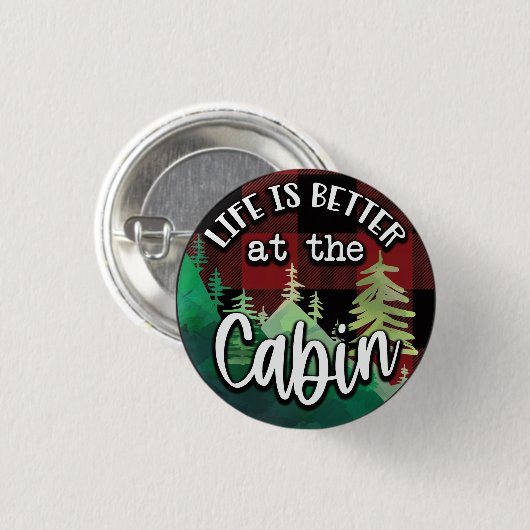 Das Leben in der Hütte ist besser Button (Vorne & Hinten)