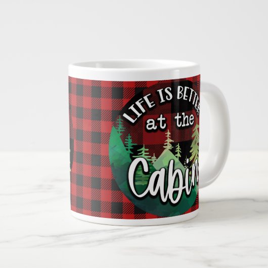 Das Leben in der Hütte ist besser Jumbo-Tasse (Vorderseite Rechts)