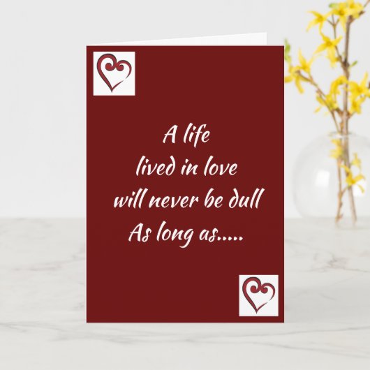 DAS LEBEN IN DER LIEBE WIRD NIE VOLLSTÄNDIG SEIN KARTE (Gelbe Blume)