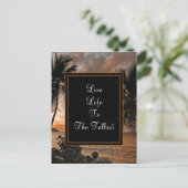 Das Leben in einem tropischen Strand Postkarte (Stehend Vorderseite)