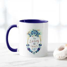 Das Leben in Grace Life Elegantes Blumenzitat Tasse
