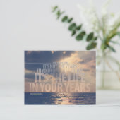 "Das Leben in Ihren Jahren" Zitat Postkarte (Stehend Vorderseite)