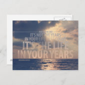 "Das Leben in Ihren Jahren" Zitat Postkarte (Vorne/Hinten)