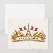 Das Leben in Paris Postkarte (Vorne/Hinten)