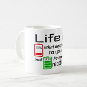 Das Leben ist 10%, was mit Ihrer Tasse geschieht (Vorderseite Links)