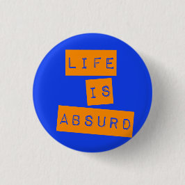 Das Leben ist absurd Blau Orange Button