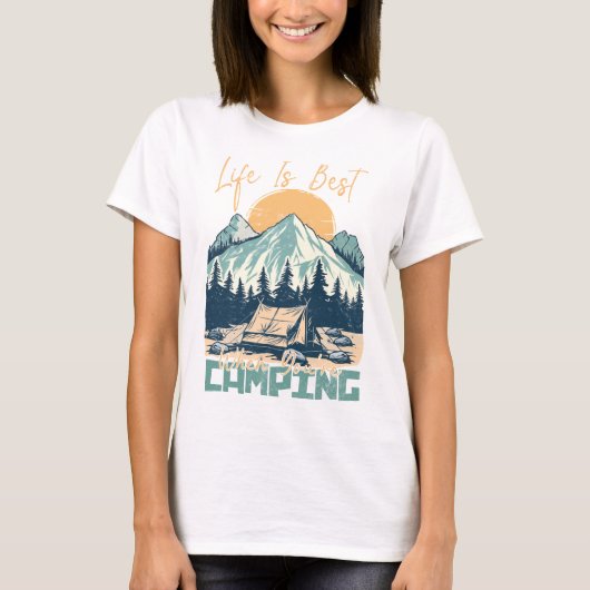 "Das Leben ist am besten, wenn du Camping bist" Re T-Shirt (Vorderseite)