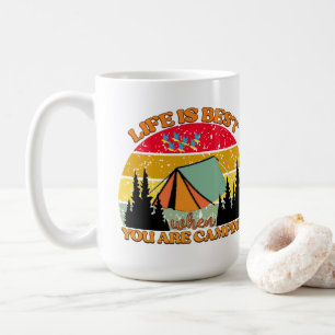 Das Leben ist am besten, wenn man Camping ist Kaffeetasse
