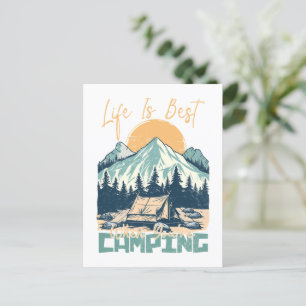 Das Leben ist am schönsten beim Campen - Naturaben Postkarte