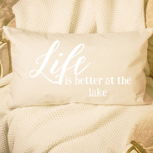 Das Leben ist am See Beige Weißer Urlaub besser Dekokissen