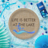 Das Leben ist am See-Leinwand-Papier-Teller besser Pappteller (Party)