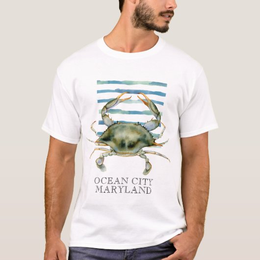 DAS LEBEN IST AM STRAND BESSER, CRAB Art T - Shirt (Vorderseite)