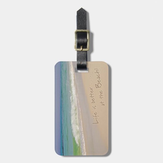 Das Leben ist am Strand besser Gepäckanhänger (Vorderseite vertikal)