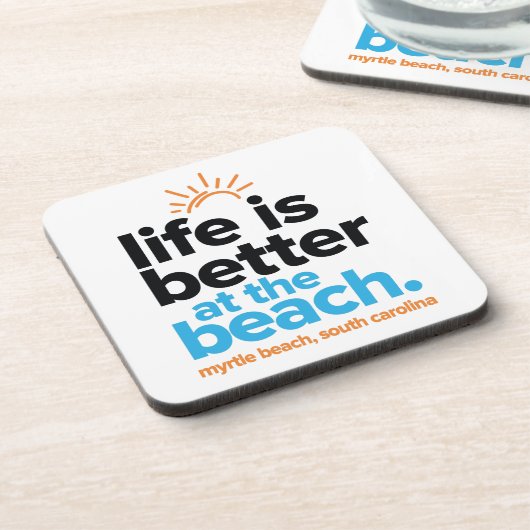 Das Leben ist am Strand besser Getränkeuntersetzer (Linke Seite)