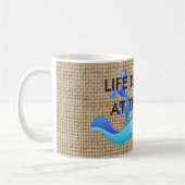 Das Leben ist an der See-Leinwand-Kaffee-Tasse Kaffeetasse (Links)
