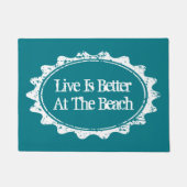 Das Leben ist an der Strandhausfußmatte für Fußmatte (Vorderseite)