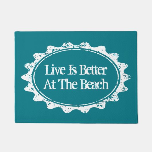 Das Leben ist an der Strandhausfußmatte für Fußmatte (Vorderseite)