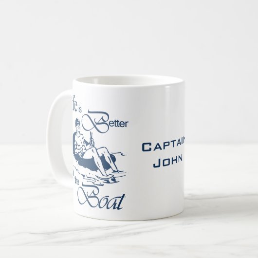 Das Leben ist auf dem Boot lustigen Kaffeetasse (Vorderseite Links)