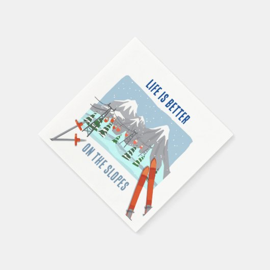 Das Leben ist auf der Ski-Party der Pisten abgewan Serviette (Ecke)