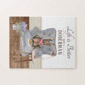 Das Leben ist bei einem Doberman Puzzle (Horizontal)