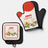 Das Leben ist Berry Sweet Ofenhandschuh & Topflappen-Set (Vorderseite/Rückseite)