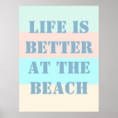 Das Leben ist besser am Beach Retro Poster (Vorne)