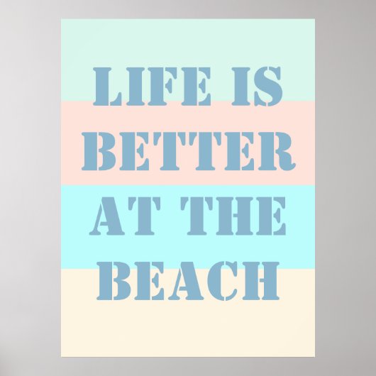 Das Leben ist besser am Beach Retro Poster (Vorne)