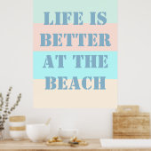 Das Leben ist besser am Beach Retro Poster (Küche)