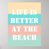 Das Leben ist besser am Beach Retro Poster (Vorne)