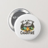 Das Leben ist besser am Lagerfeuer Berg Camping Ou Button (Vorne & Hinten)