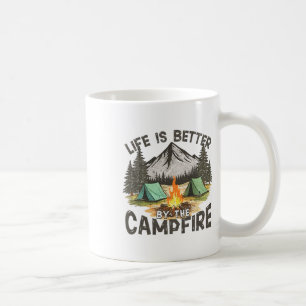 Das Leben ist besser am Lagerfeuer Berg Camping Ou Kaffeetasse