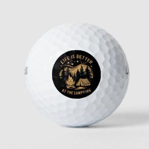 Das Leben ist besser am Lagerfeuer Camper Camp Cam Golfball