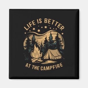 Das Leben ist besser am Lagerfeuer Camper Camp Cam Magnet