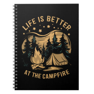 Das Leben ist besser am Lagerfeuer Camper Camp Cam Notizblock
