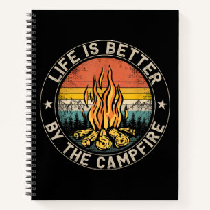 Das Leben ist besser am Lagerfeuer Camping Lagerfe Notizblock