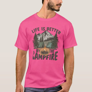 Das Leben ist besser am Lagerfeuer Camping-Mädchen T-Shirt