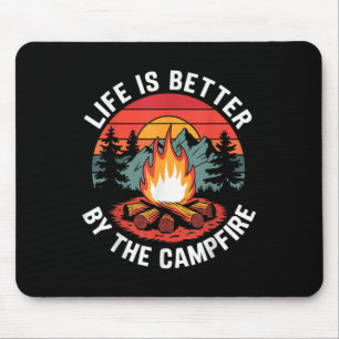 Das Leben ist besser am Lagerfeuer Camping Pfadfin Mousepad