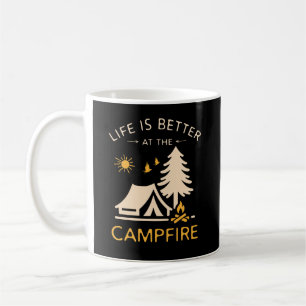 Das Leben ist besser am Lagerfeuer – Lustiger Camp Kaffeetasse