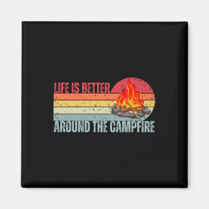Das Leben ist besser am Lagerfeuer Lustiger Camper Magnet