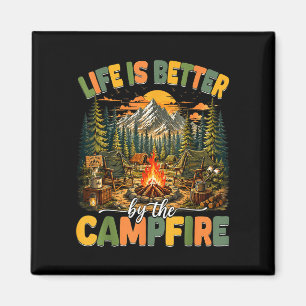 Das Leben ist besser am Lagerfeuer lustiger Camper Magnet
