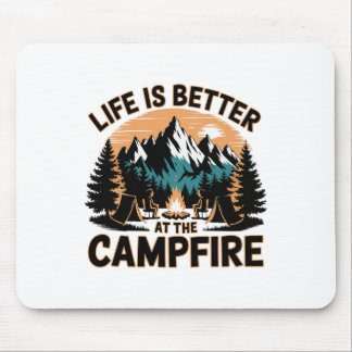 Das Leben ist besser am Lagerfeuer Lustiger Camper Mousepad