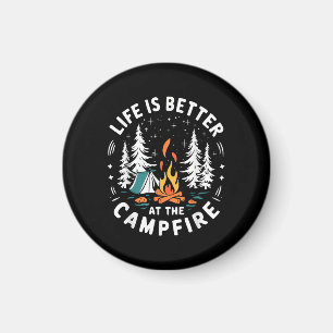 Das Leben ist besser am Lagerfeuer Lustiges Campin Magnet
