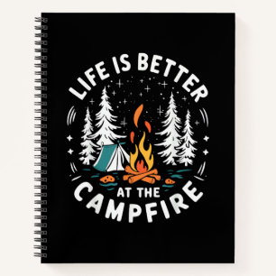 Das Leben ist besser am Lagerfeuer Lustiges Campin Notizblock