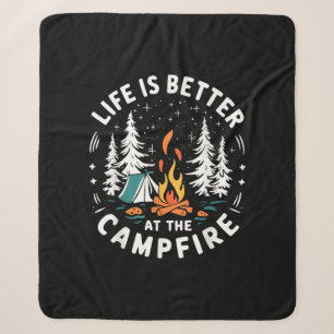 Das Leben ist besser am Lagerfeuer Lustiges Campin Sherpadecke
