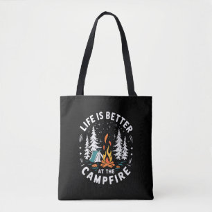 Das Leben ist besser am Lagerfeuer Lustiges Campin Tasche