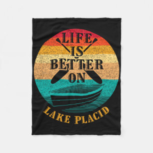 Das Leben ist besser am Lake Placid, lustiger Boot Fleecedecke