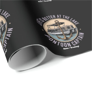 Das Leben ist besser am Pontoon-See Captain Funny Geschenkpapier